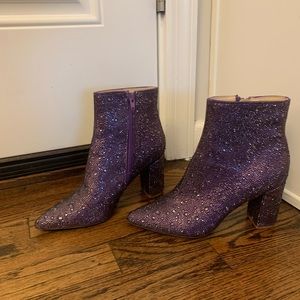 Betsy Johnson sparkly purple boots - never worn!! Size 6.5